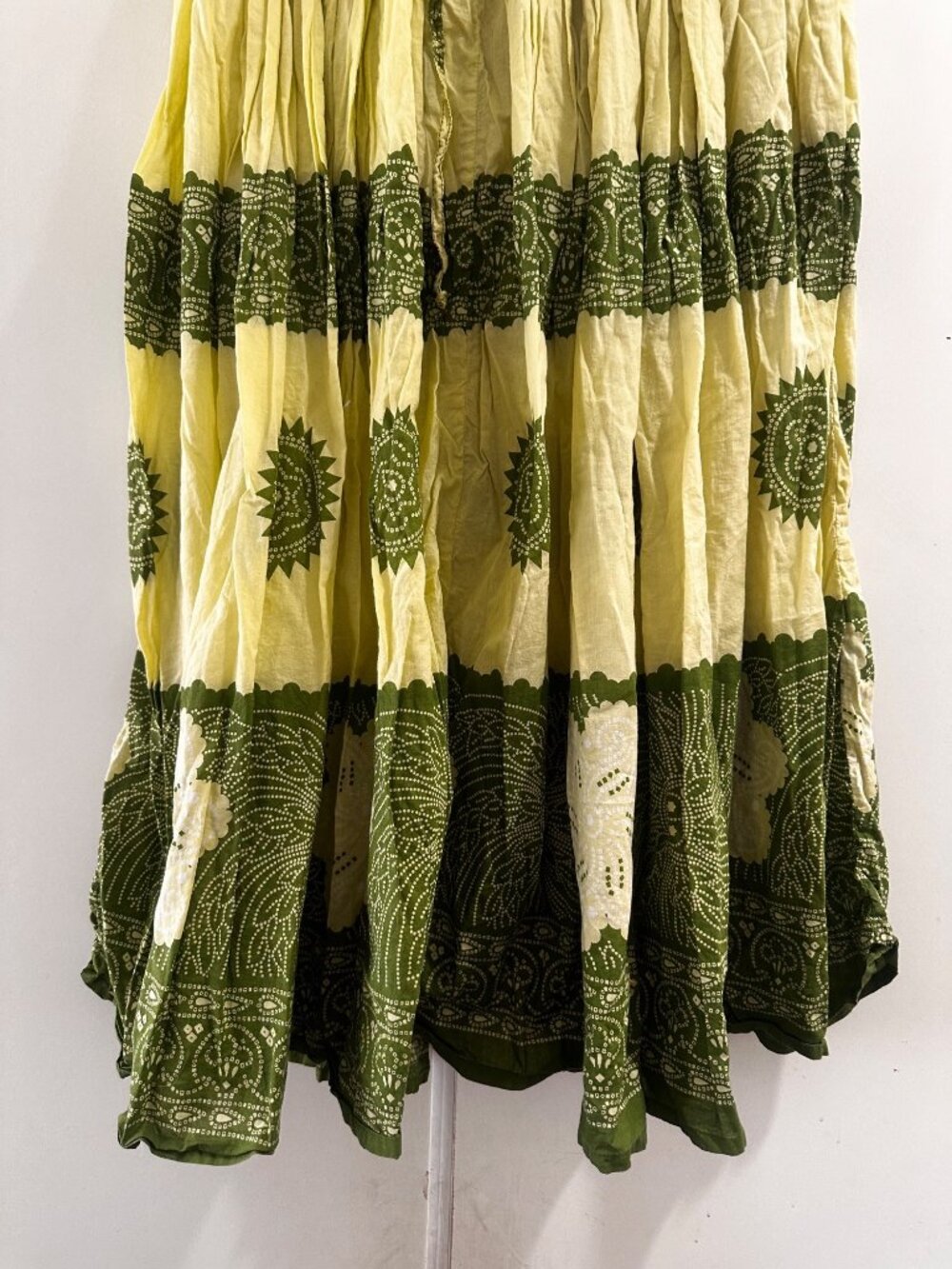 Veranesi Long Maxi Skirt & Top Set Large Green Pleated Flowy Floral Boho Gypsy - Picture 11 of 16